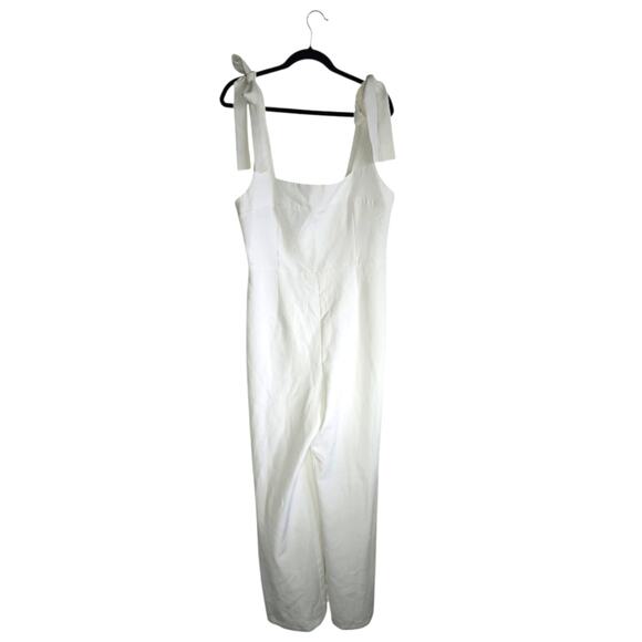 Cider White Tie Shoulder Jumpsuit with Wide-Leg Design - Picture 8 of 9